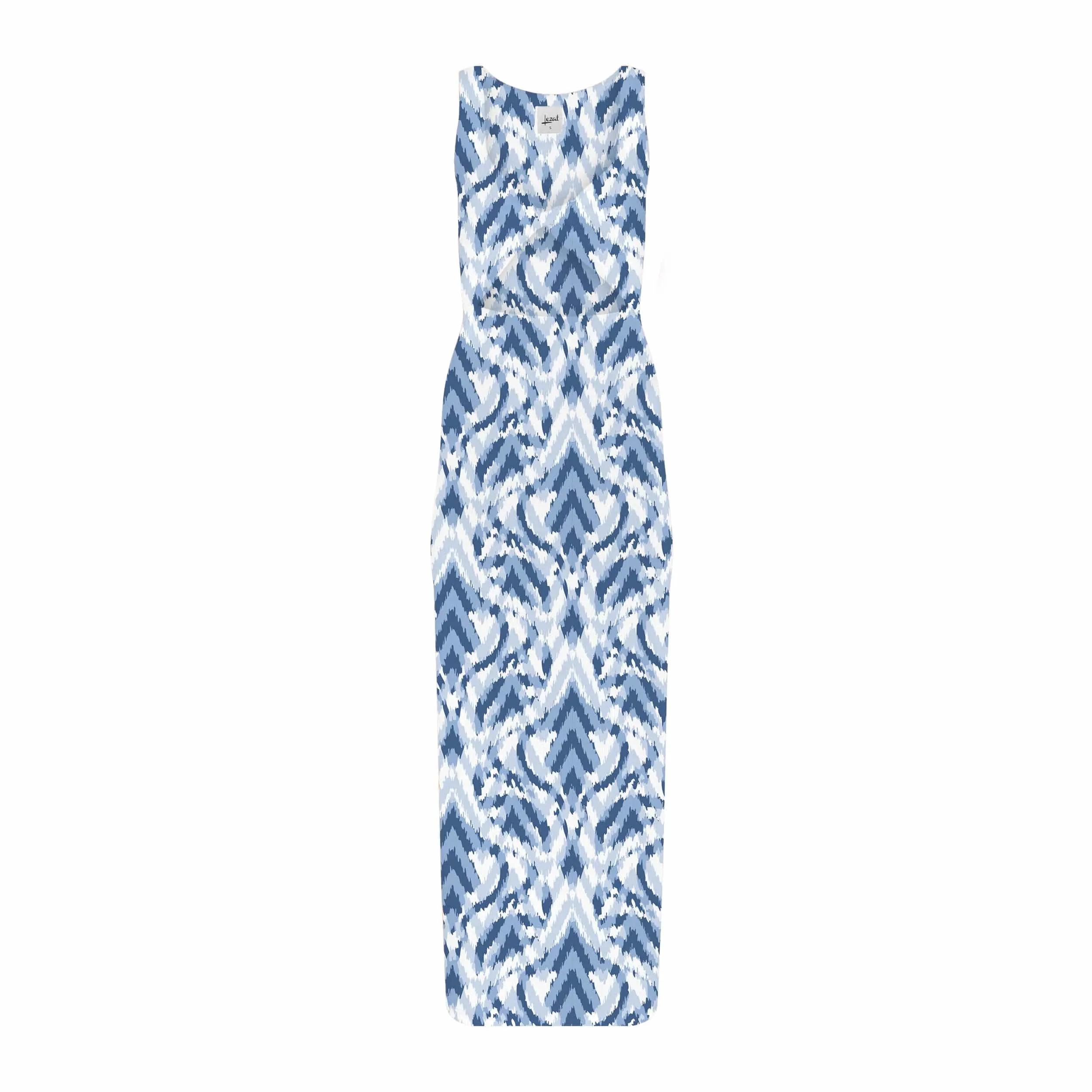 Krista Twist Dress - Blue Ikat sold by Lezat
