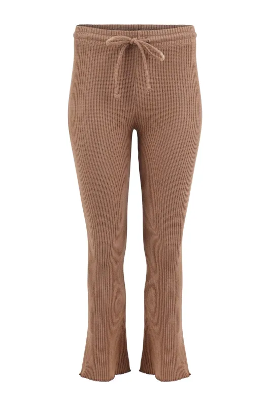 Fiona Organic Cotton Waffle Thermal Pant - Cocoa sold by Lezat