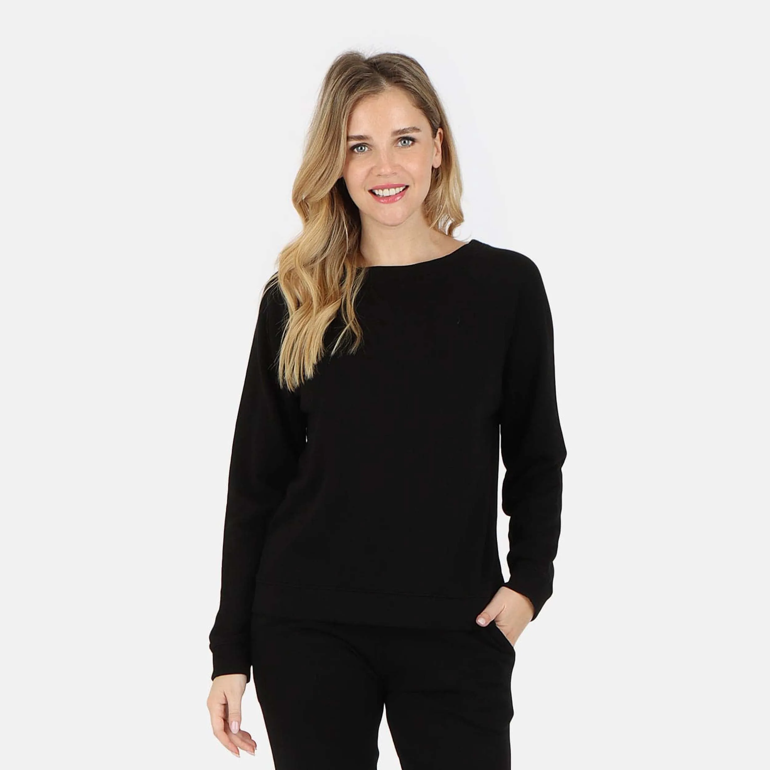 Melody Everyday Organic Cotton Pullover Sweatshirt - Black sold by Lezat product image thumbnail 2