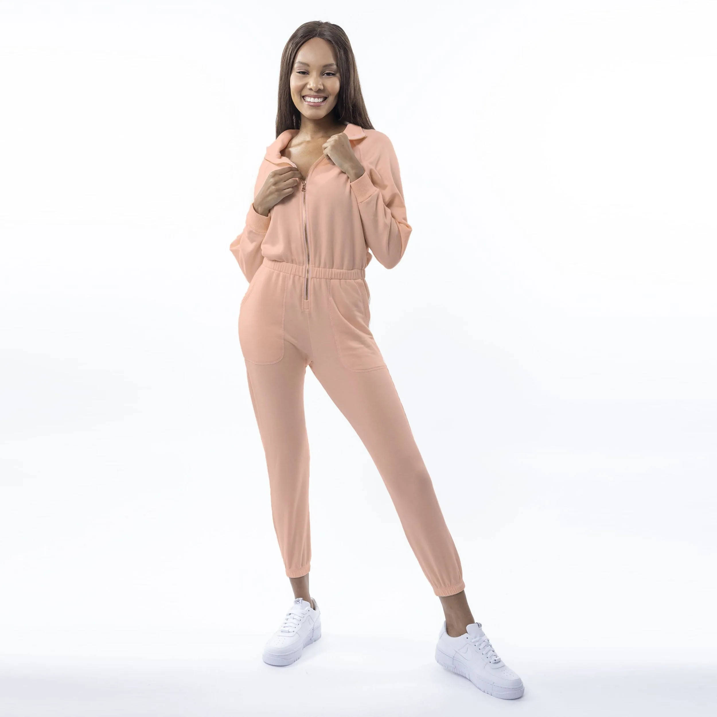 Restore Soft Terry Jumpsuit - Peach sold by Lezat product image thumbnail 2