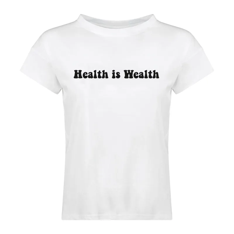 Tessa Organic Cotton Tee - Health is Wealth sold by Lezat