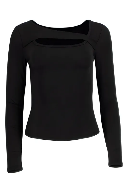 Paige Cotton Long Sleeve Cutout Top made by Lezat