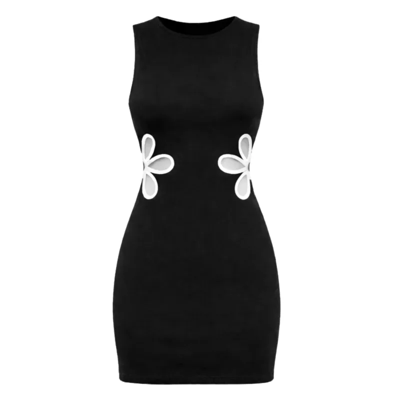Bagley Organic Cotton Flower Cutout Mini Dress made by Lezat