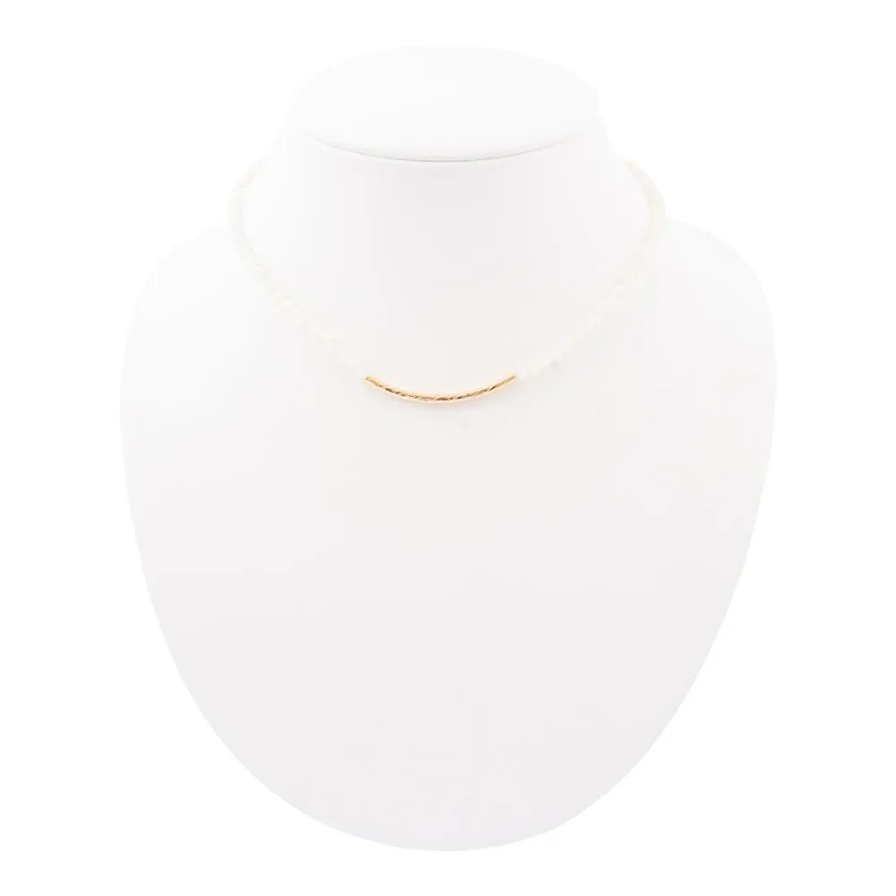 White Mother of Pearl Golden Bar Necklace sold by Barse product image thumbnail 5