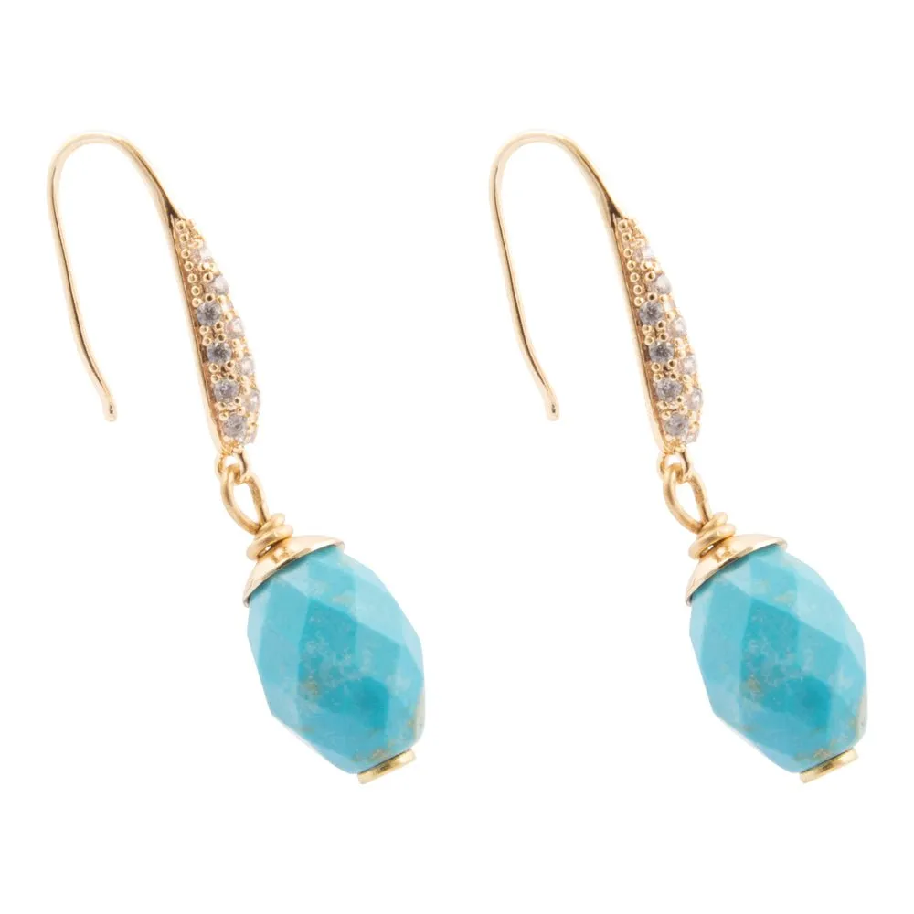 Hepburn Blue Magnesite Golden Drop Earrings sold by Barse product image thumbnail 4