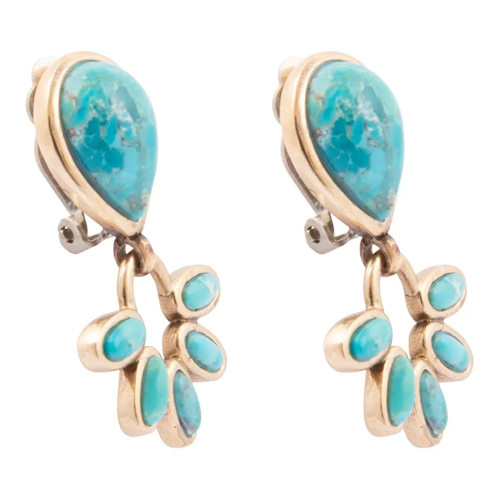Mojave Blue Turquoise Golden Clip Earrings sold by Barse product image thumbnail 4
