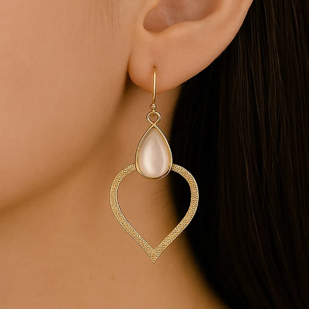 White Mother of Pearl Bedouin Golden Drop Earrings sold by Barse product image thumbnail 2