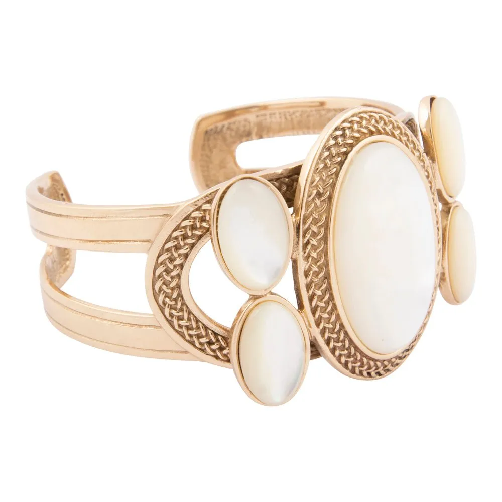 Mother of Pearl Ovation Golden Cuff Bracelet sold by Barse product image thumbnail 4