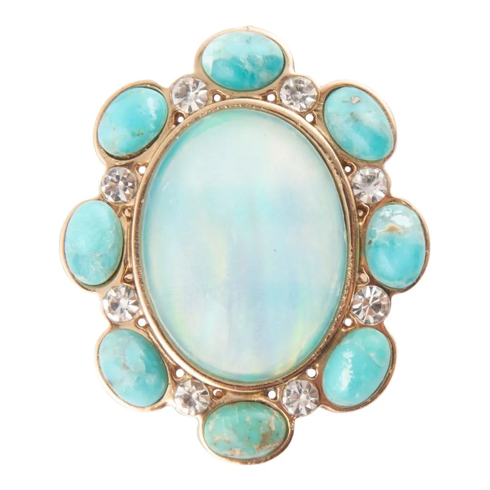 Aurora Blue Opal Golden Statement Ring sold by Barse product image thumbnail 4