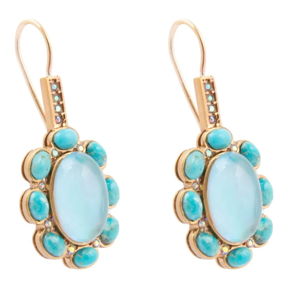 Aurora Blue Opal Golden Drop Earrings sold by Barse product image thumbnail 4