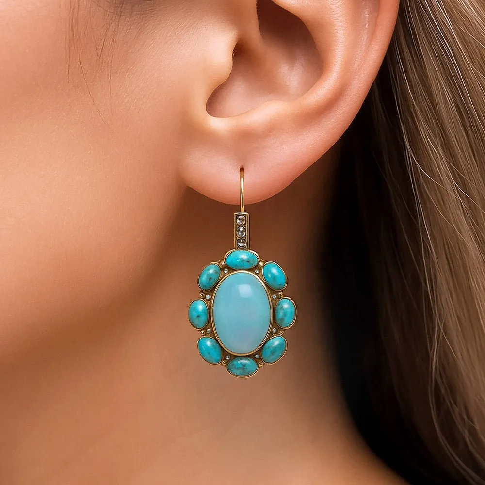 Aurora Blue Opal Golden Drop Earrings sold by Barse product image thumbnail 2