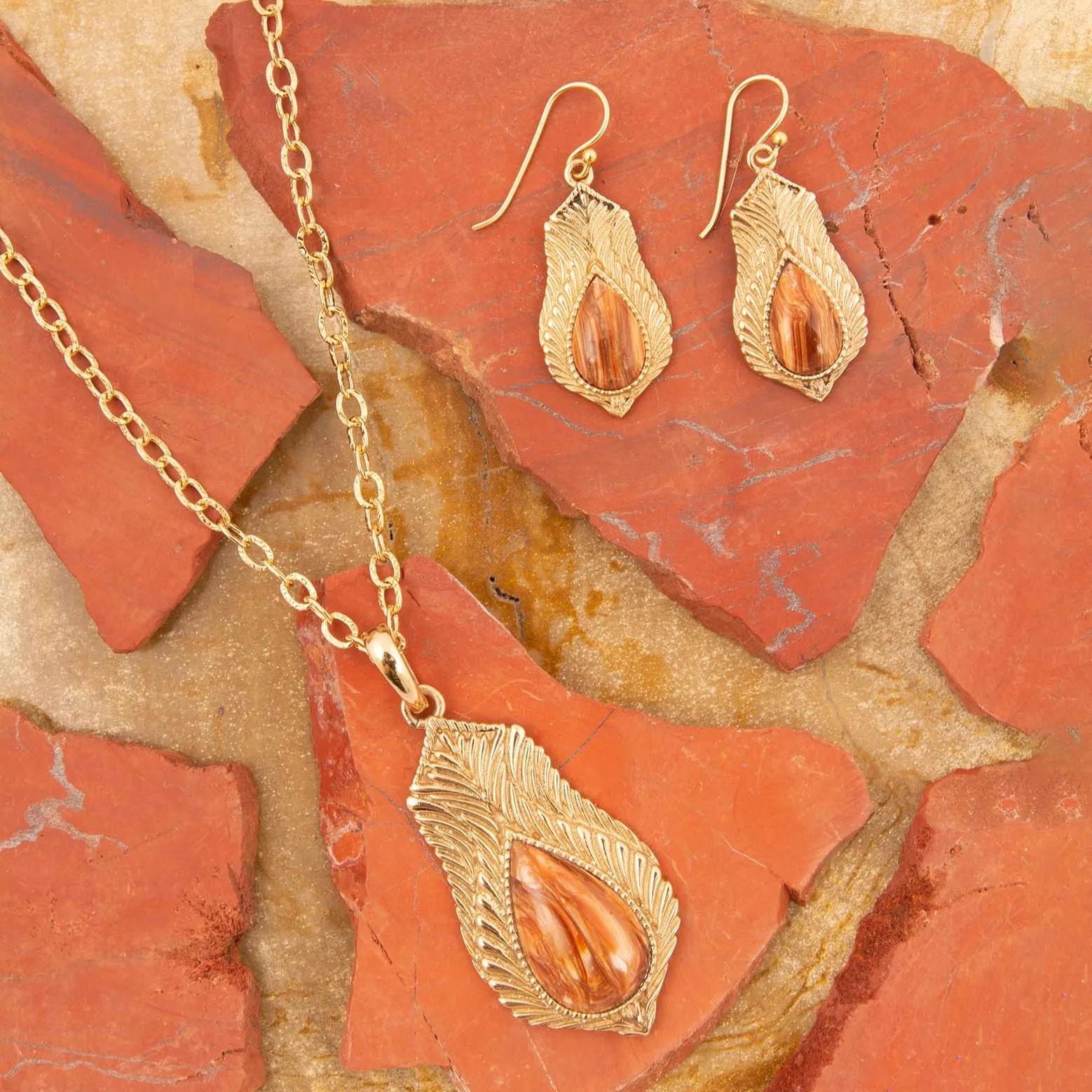 Winged Copper Opal Golden Drop Earrings sold by Barse product image thumbnail 5