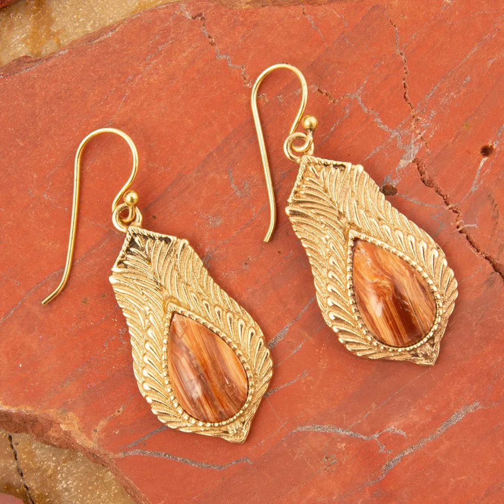 Winged Copper Opal Golden Drop Earrings sold by Barse product image thumbnail 3