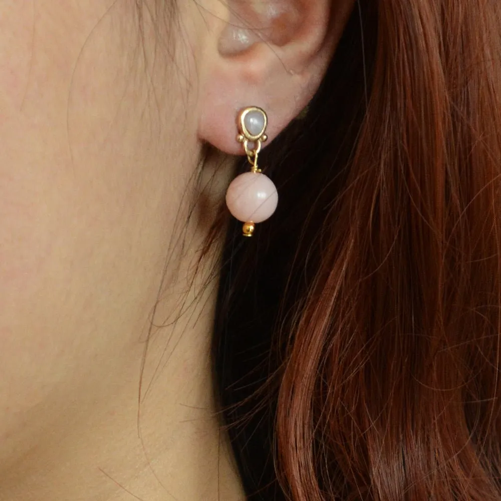 Pink Opal Golden Drop Post Earrings sold by Barse product image thumbnail 2