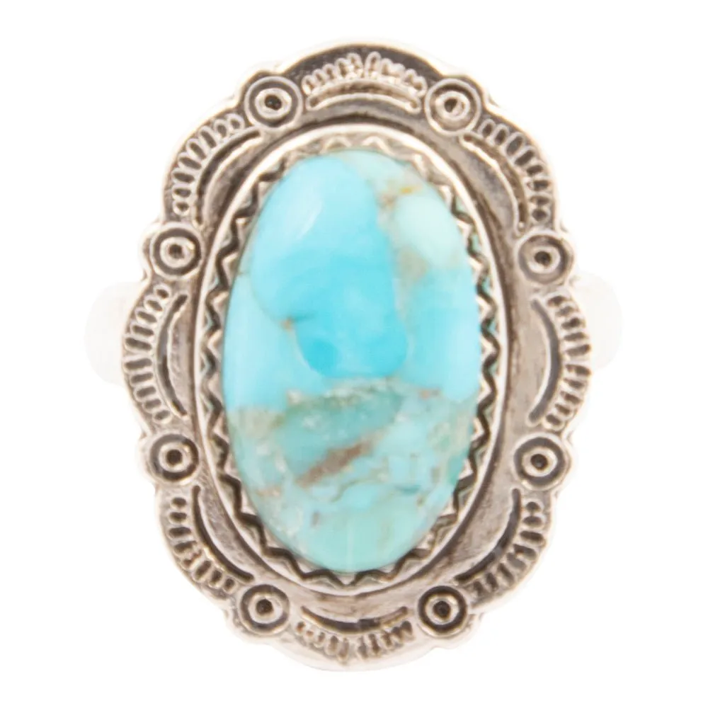 Bronco Blue Turquoise Sterling Silver Concho Ring sold by Barse product image thumbnail 4