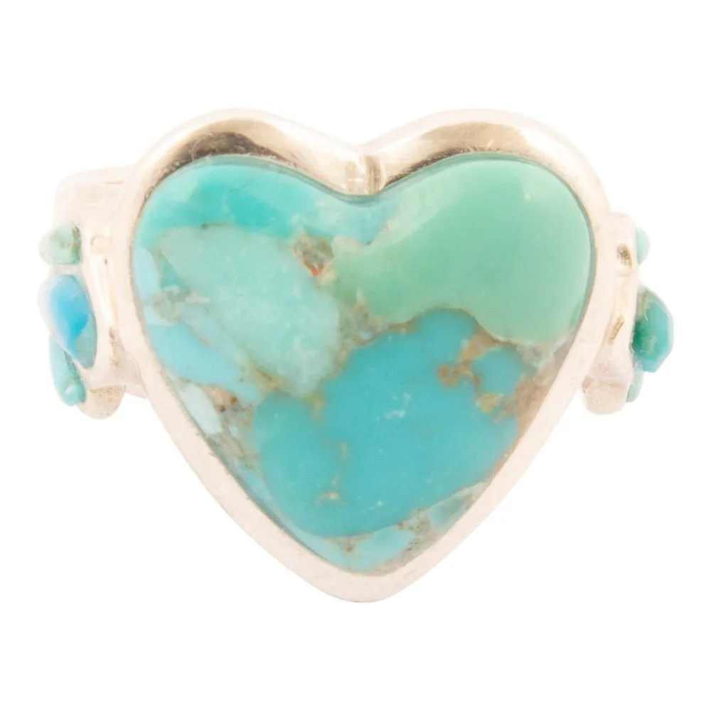 Blue Turquoise Heart Sterling Silver Statement Ring sold by Barse product image thumbnail 4
