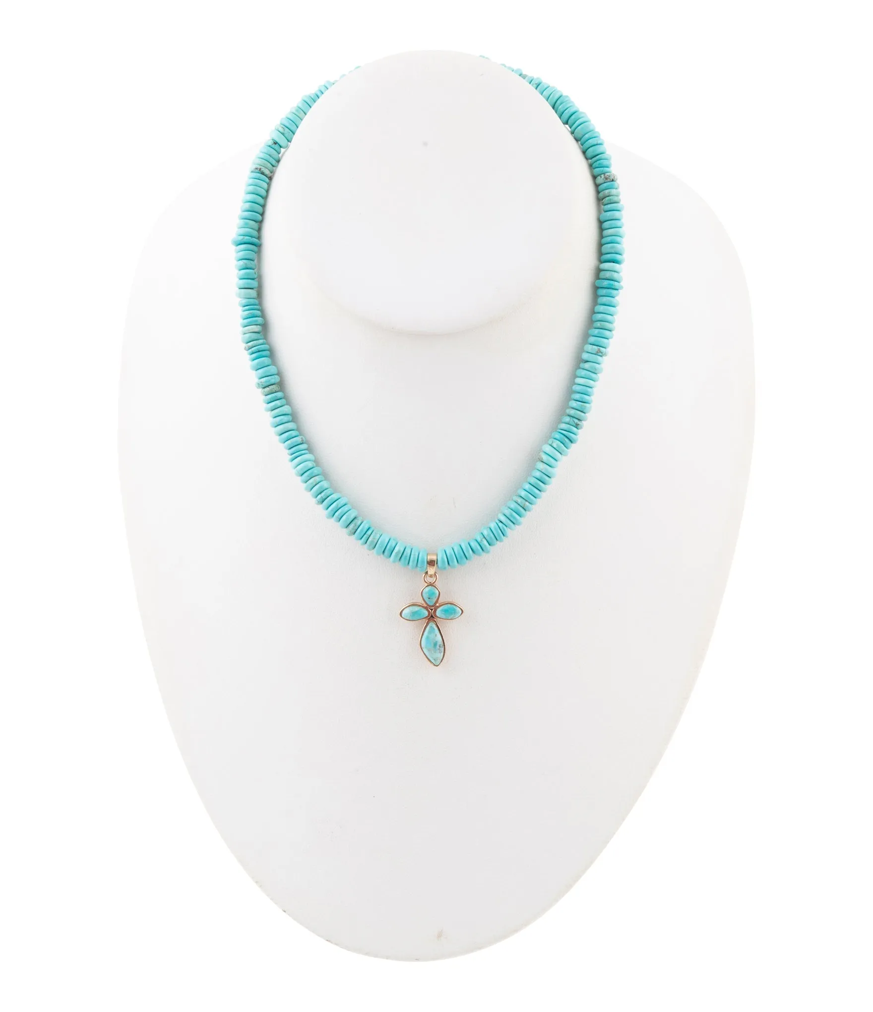 Blue Turquoise on the Cross Pendant Necklace sold by Barse product image thumbnail 4