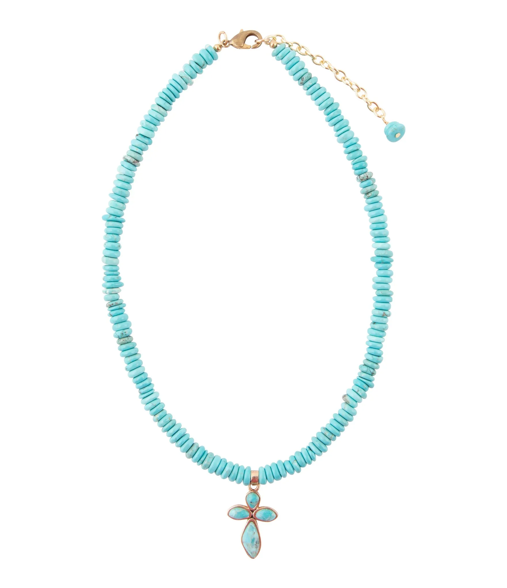 Blue Turquoise on the Cross Pendant Necklace sold by Barse product image thumbnail 5