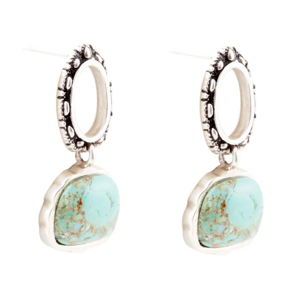 Sterling Silver Blue Turquoise Drop Earrings sold by Barse product image thumbnail 3