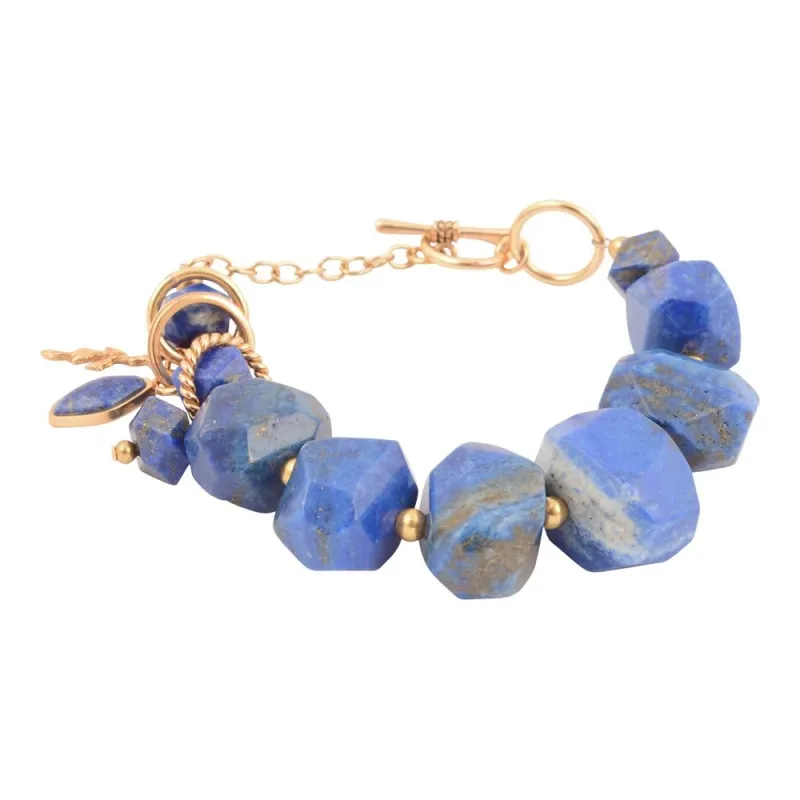 Azul Blue Lapis Chunky Link Bracelet sold by Barse