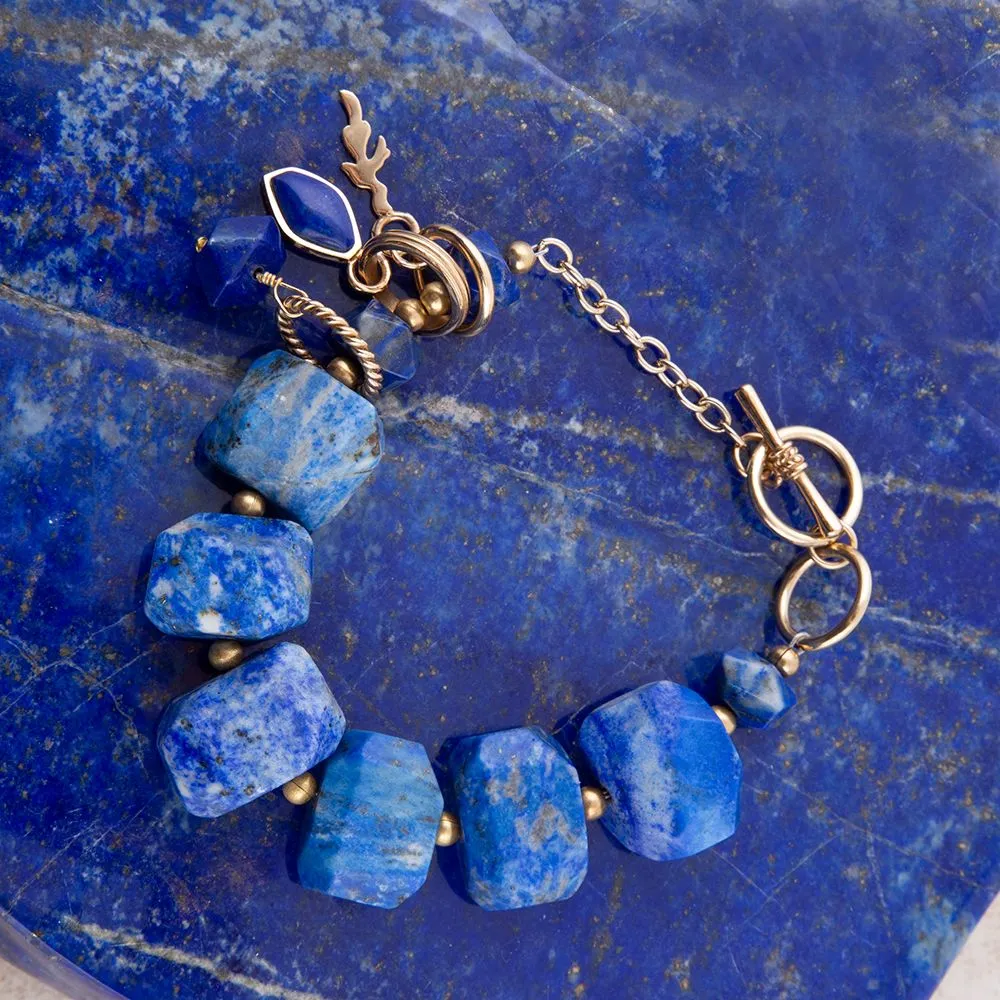 Azul Blue Lapis Chunky Link Bracelet sold by Barse product image thumbnail 3