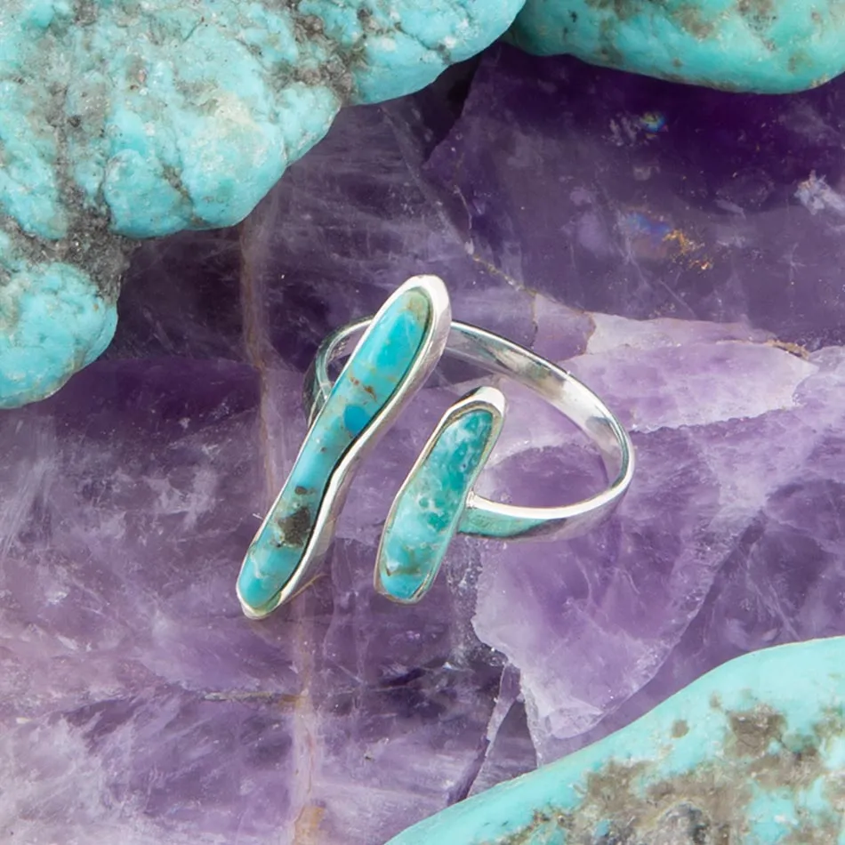 Size Adjustable Blue Turquoise and Sterling Silver Ring sold by Barse product image thumbnail 2