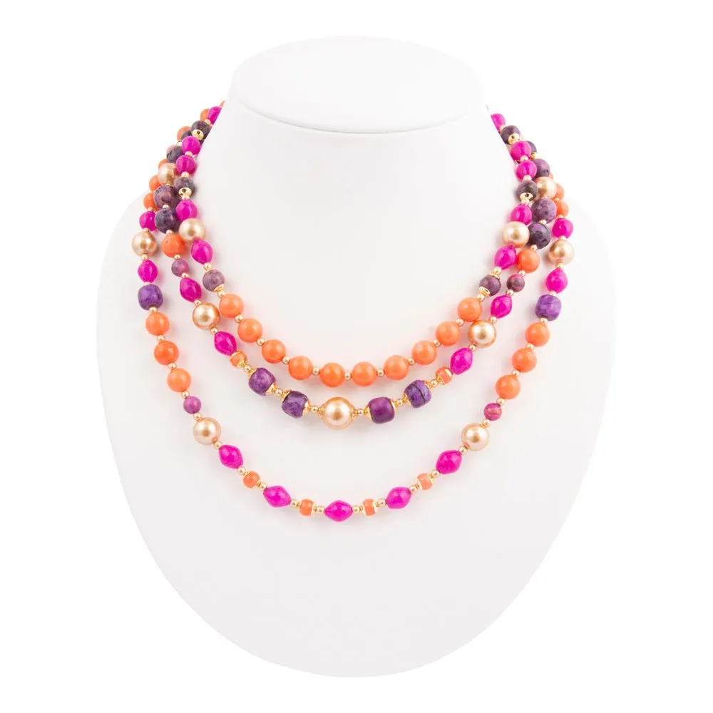 Bordeaux Purple Agate Golden Statement Necklace sold by Barse product image thumbnail 5