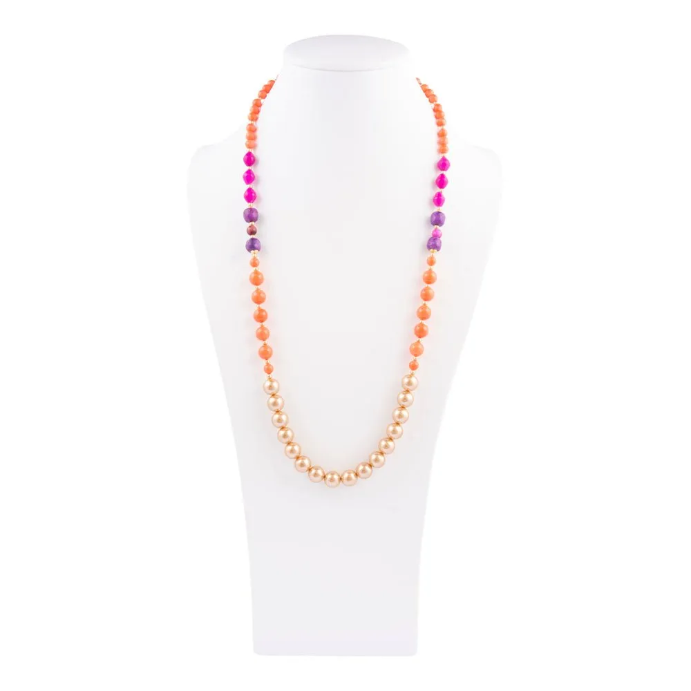Bordeaux Orange Coral Golden Long Necklace sold by Barse product image thumbnail 5