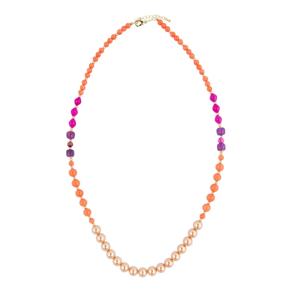 Bordeaux Orange Coral Golden Long Necklace sold by Barse product image thumbnail 3