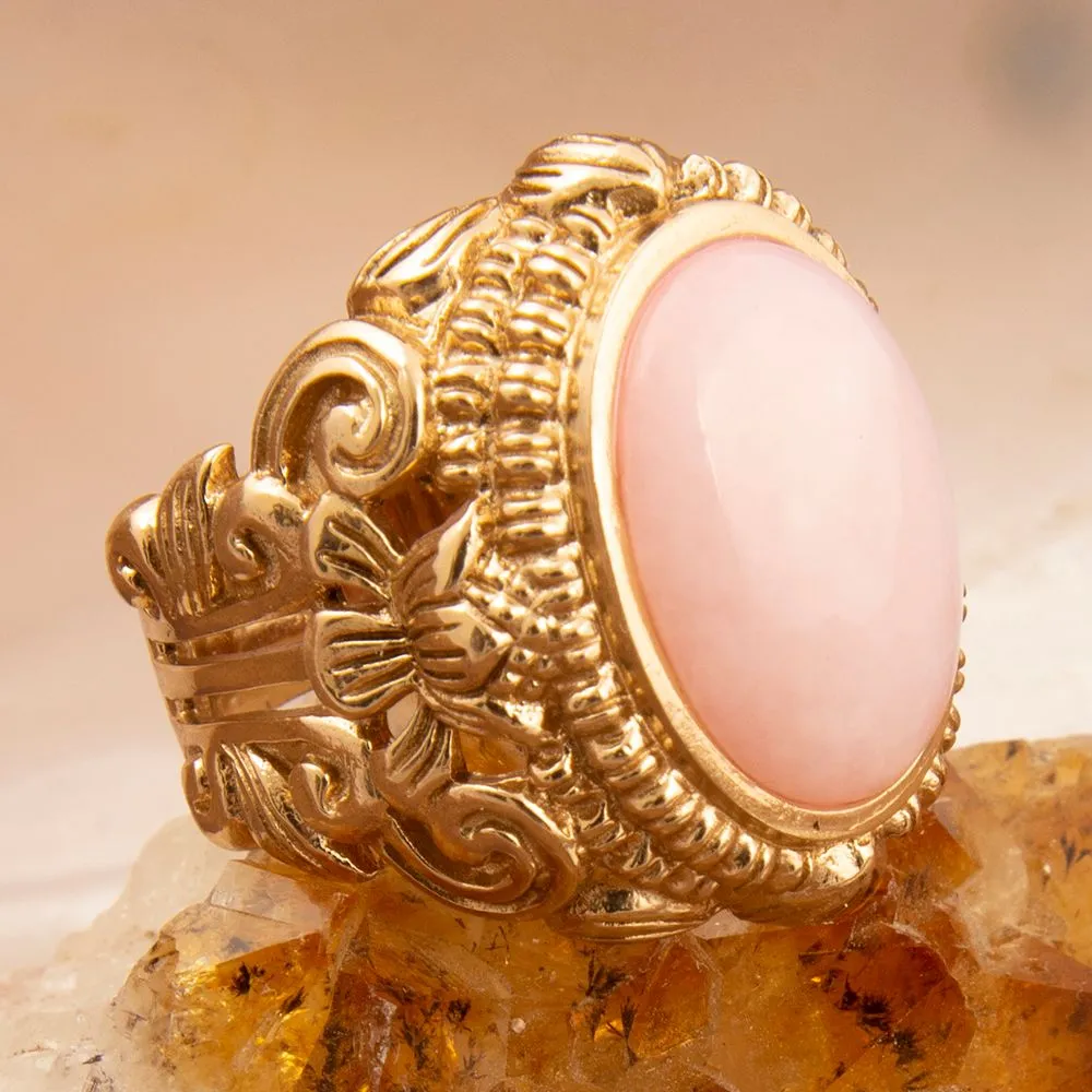Pink Opal Golden Statement Ring sold by Barse product image thumbnail 3