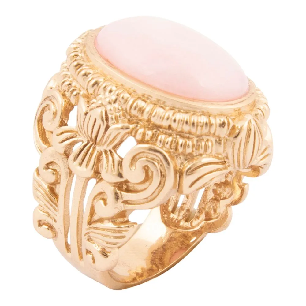 Pink Opal Golden Statement Ring sold by Barse