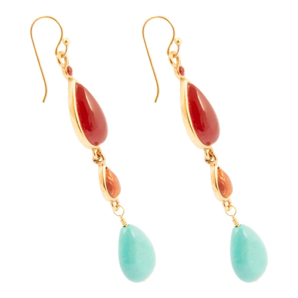 Santa Fe Blue Magnesite Golden Drop Earrings sold by Barse product image thumbnail 3