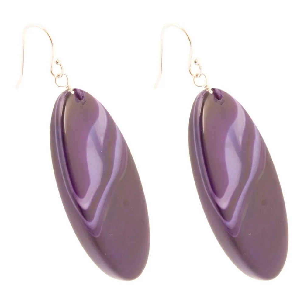 Purple Agate Slab Sterling Silver Statement Earrings sold by Barse product image thumbnail 4
