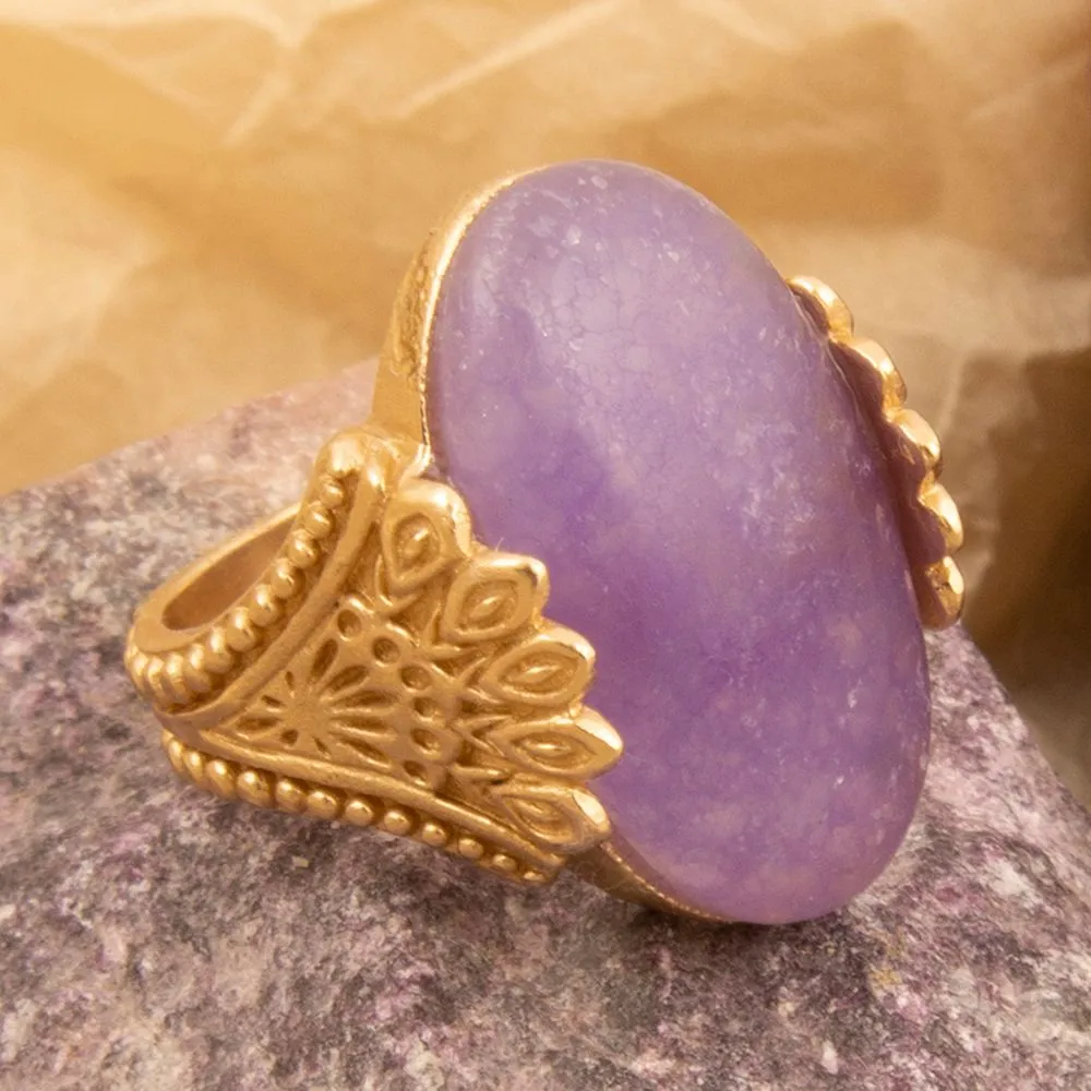 Sari Purple Quartz Golden Statement Ring sold by Barse product image thumbnail 3