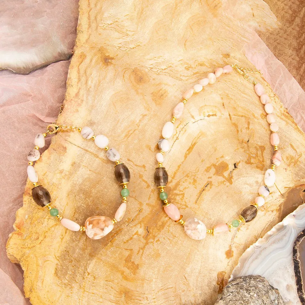 Meadow Pink Opal Chunky Golden Bracelet sold by Barse product image thumbnail 5