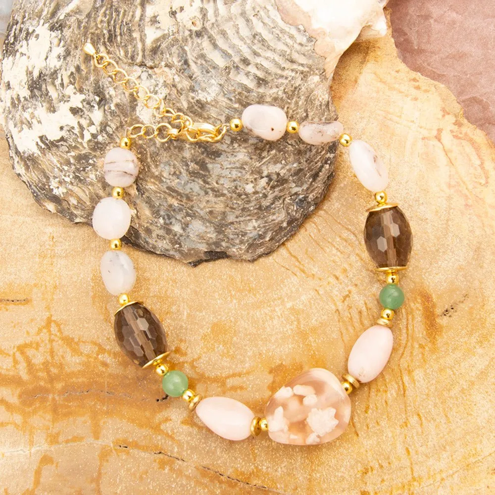 Meadow Pink Opal Chunky Golden Bracelet sold by Barse product image thumbnail 3