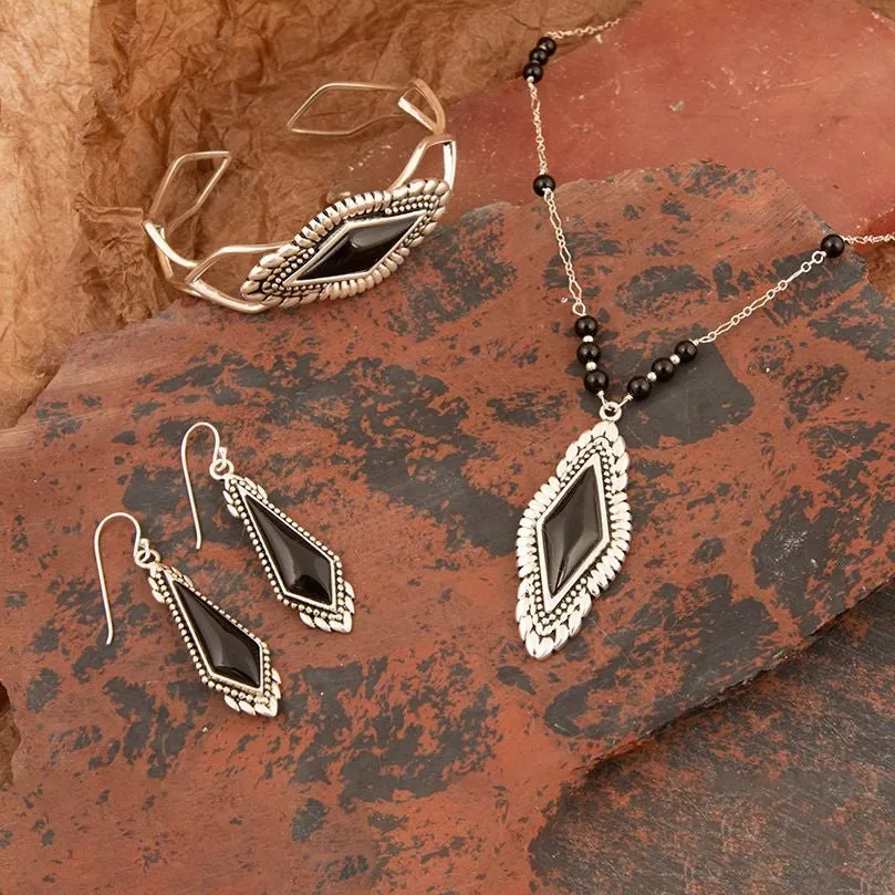 Anemone Black Onyx Sterling Silver Cuff Bracelet sold by Barse product image thumbnail 5