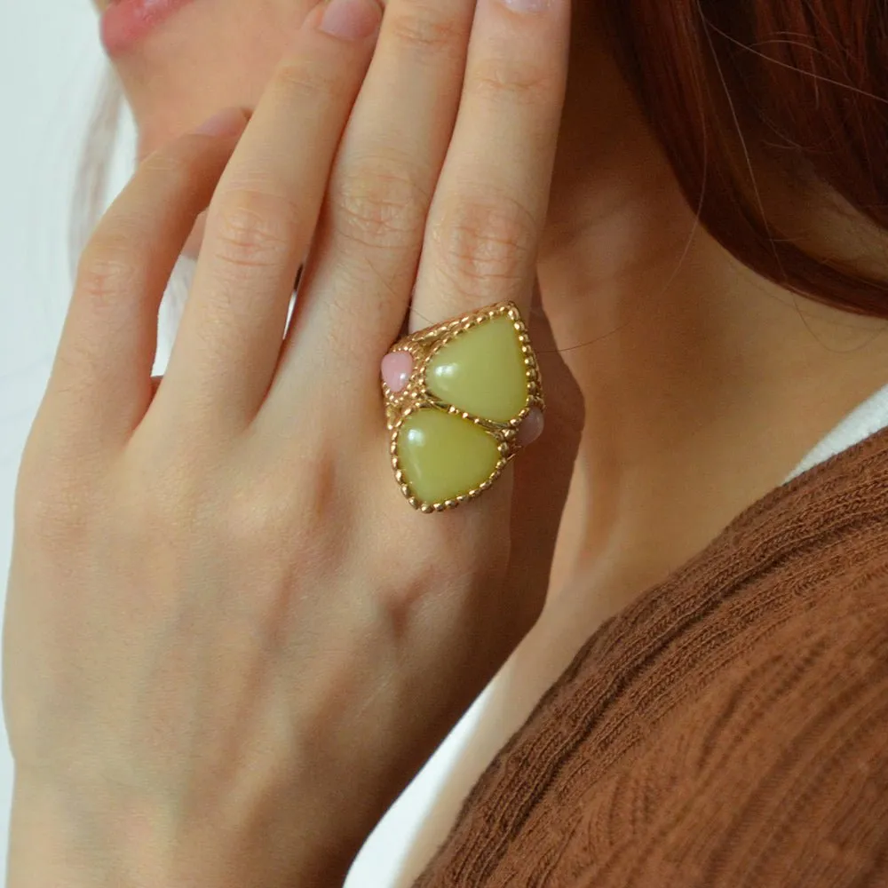 Stargazer Green Jasper Golden Statement Ring sold by Barse product image thumbnail 2