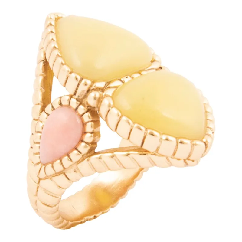 Stargazer Green Jasper Golden Statement Ring sold by Barse