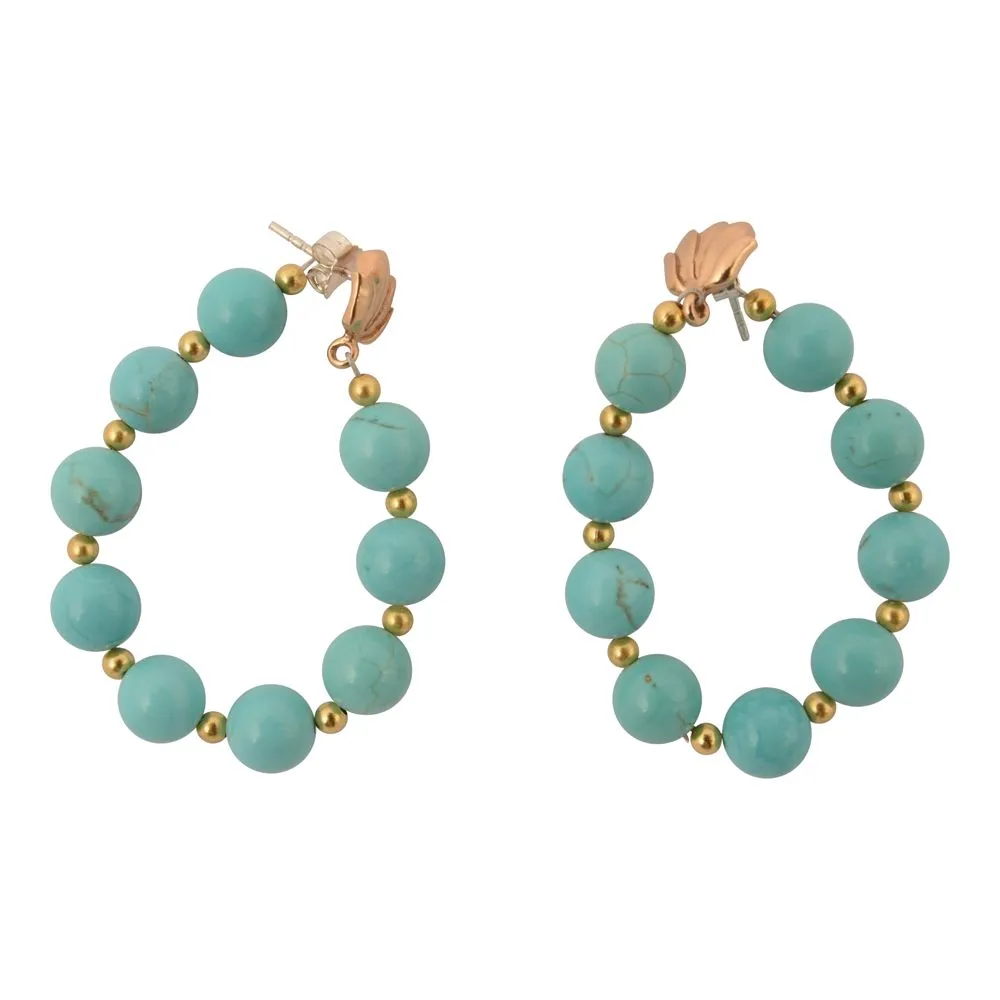 Carly Blue Magnesite Complete Loop Golden Post Earrings sold by Barse product image thumbnail 4