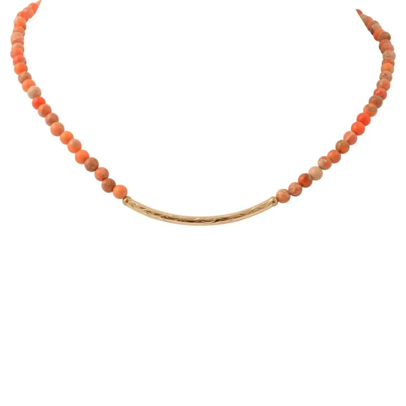 Little Bit Round Orange Jasper Necklace sold by Barse