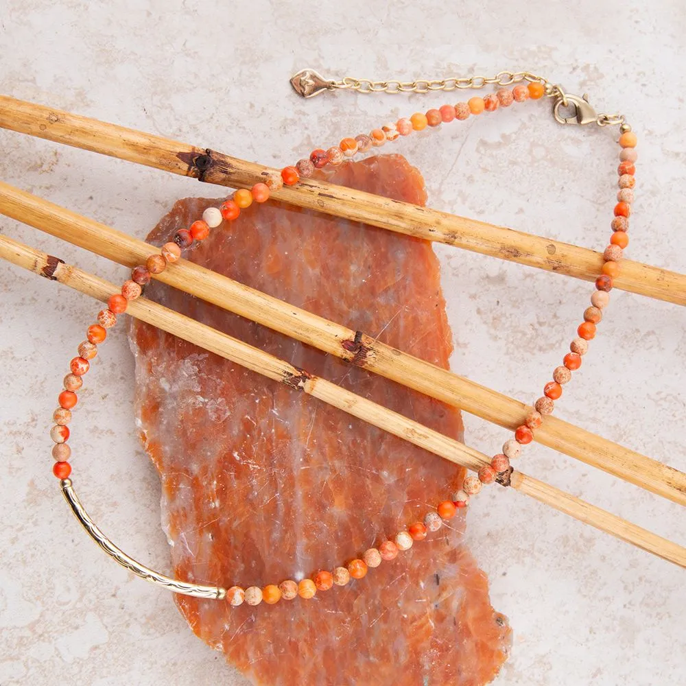 Little Bit Round Orange Jasper Necklace sold by Barse product image thumbnail 4