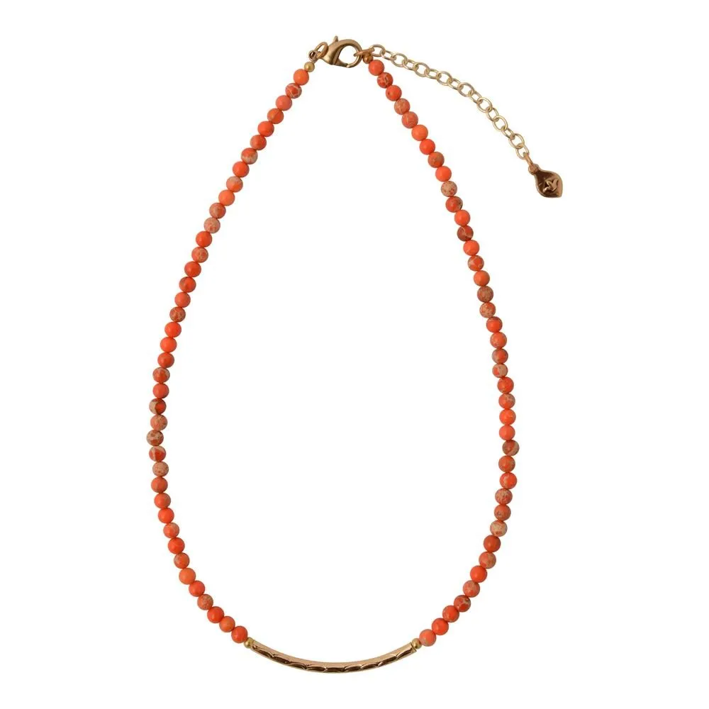 Little Bit Round Orange Jasper Necklace sold by Barse product image thumbnail 3