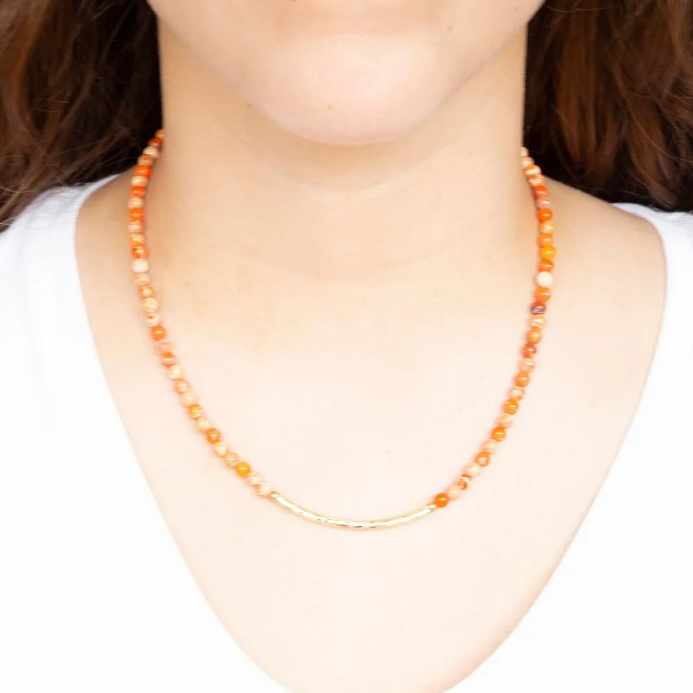 Little Bit Round Orange Jasper Necklace sold by Barse product image thumbnail 2