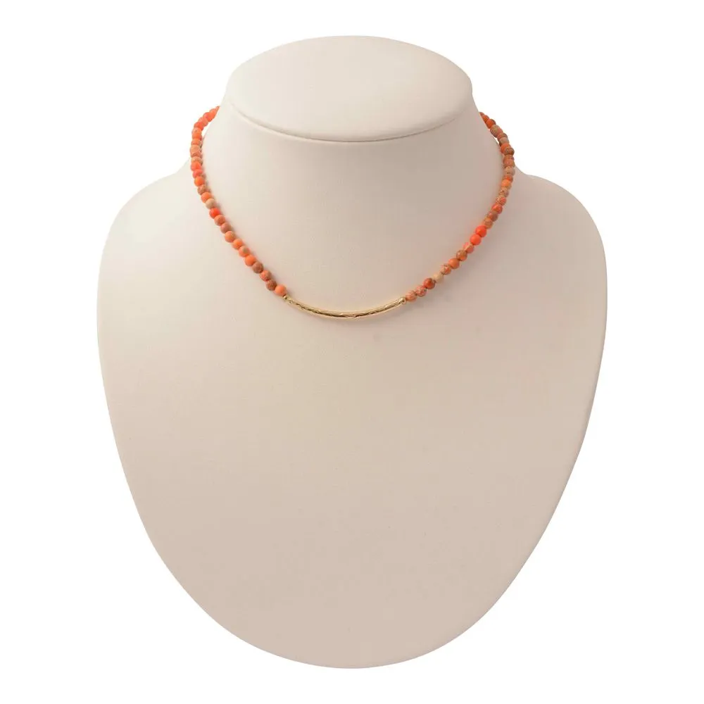 Little Bit Round Orange Jasper Necklace sold by Barse product image thumbnail 5