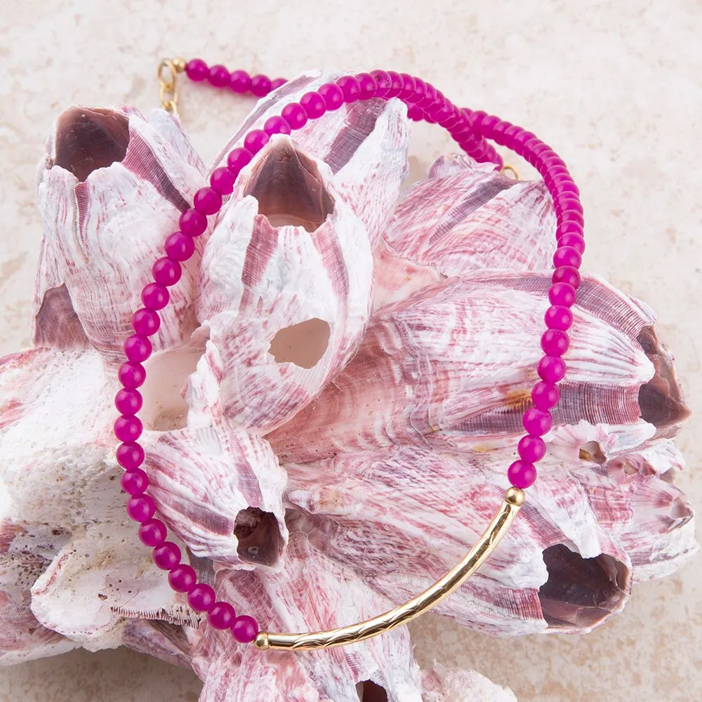 Little Bit Pink Agate Necklace sold by Barse product image thumbnail 4