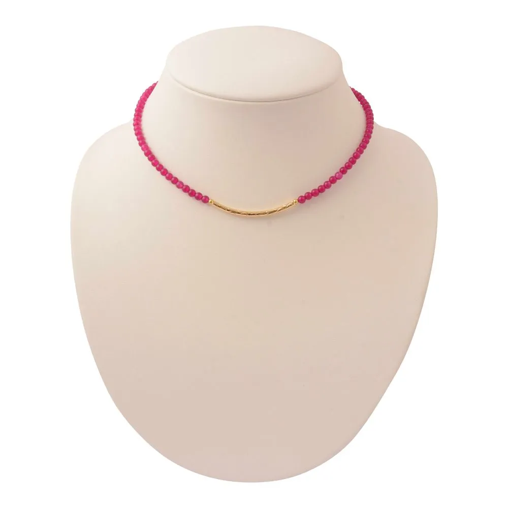 Little Bit Pink Agate Necklace sold by Barse product image thumbnail 3