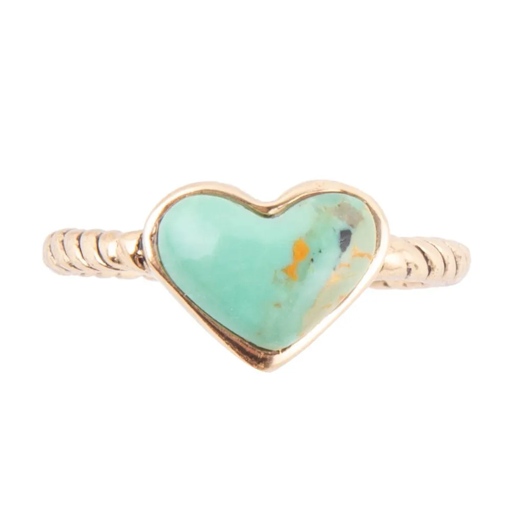 Rope My Heart Blue Turquoise and Golden Ring sold by Barse product image thumbnail 4