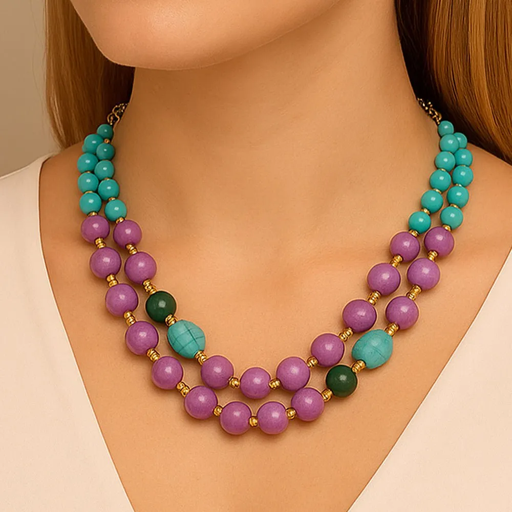 Seville Green and Purple Jade Golden Strand Necklace sold by Barse product image thumbnail 2