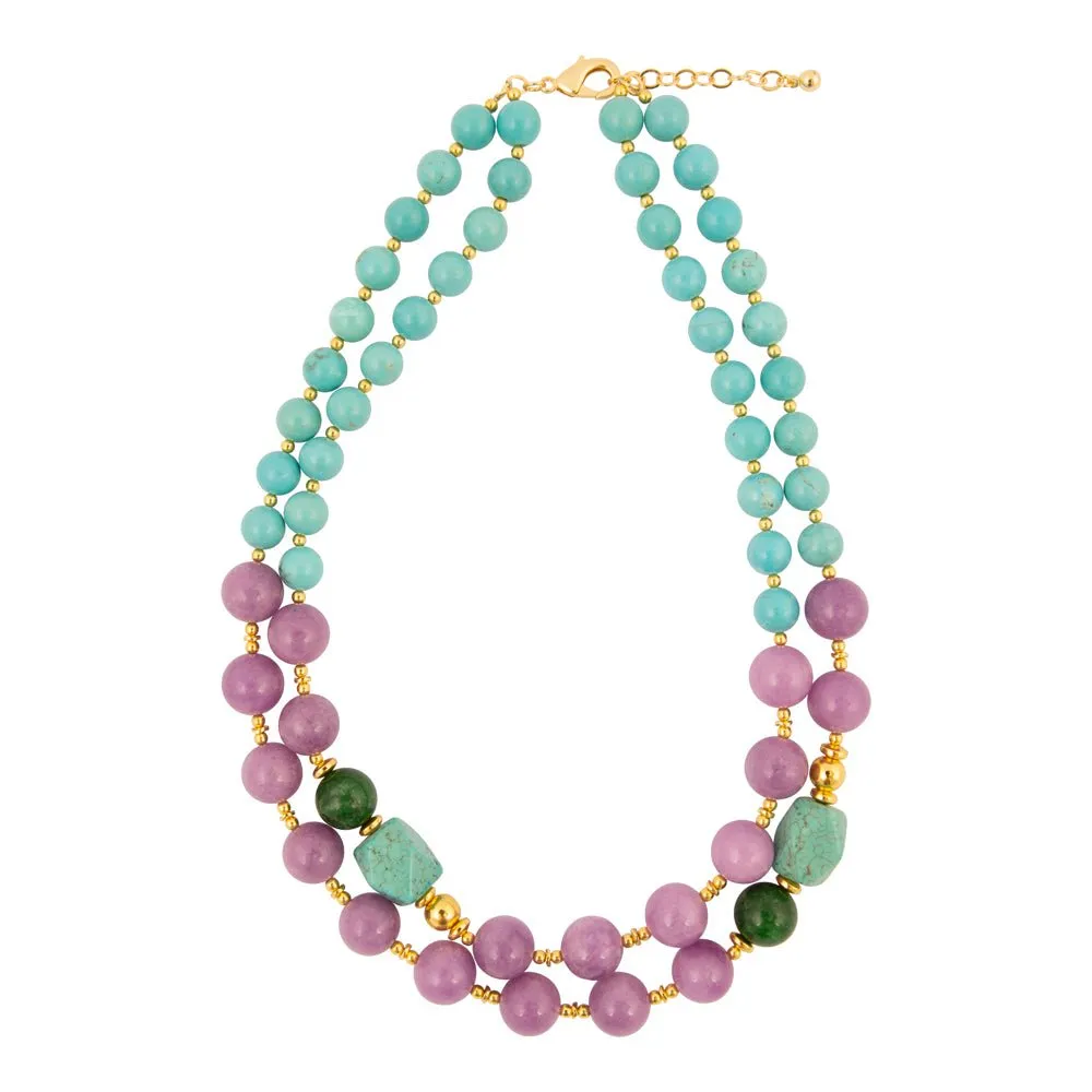 Seville Green and Purple Jade Golden Strand Necklace sold by Barse product image thumbnail 5